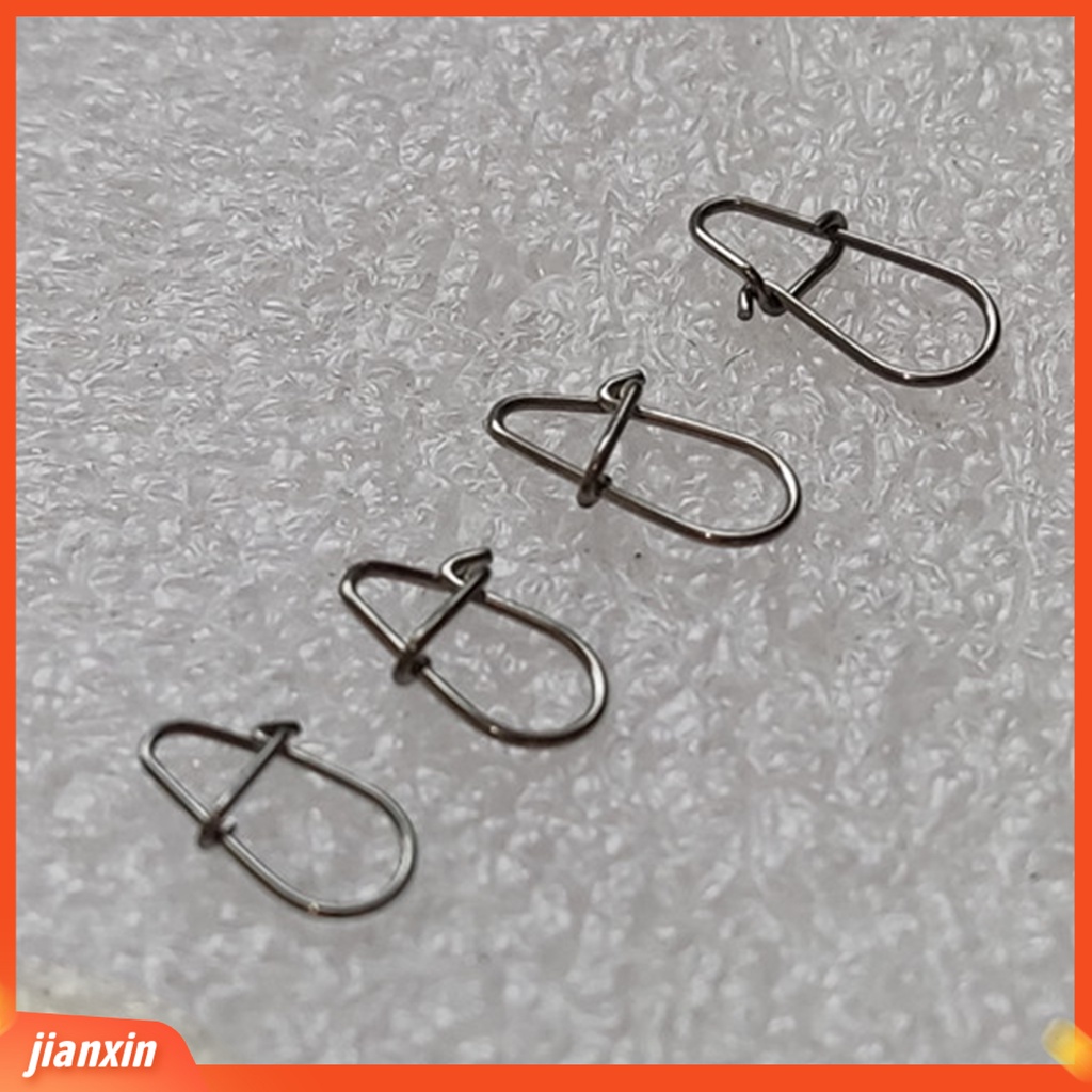 (In Stock) 100Pcs Snaps Putar Memancing Tahan Karat Perubahan Cepat304Kunci Ganda Stainless Steel Desain Lure Snaps Untuk Air Tawar