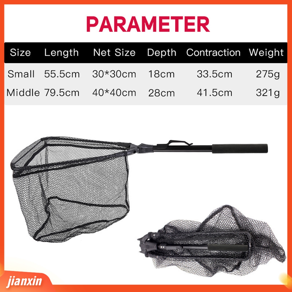 (In Stock) Jaring Ikan Teleskopik Bermanfaat Desain Ergonomis Nyaman Dibawa Ringan Tahan Lama Jaring Ikan Lipat Untuk Memancing