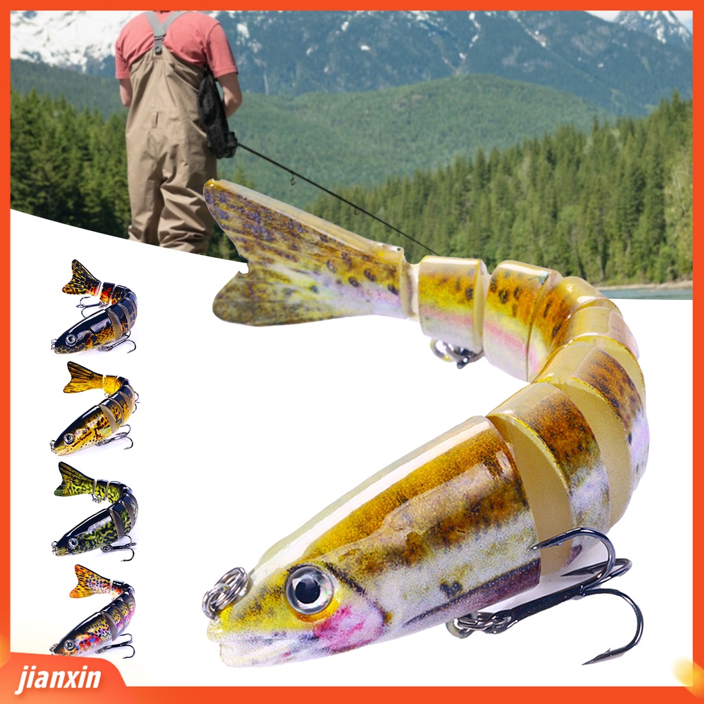 (In Stock) 12.8cm /18g Umpan Bionik Simulasi Mata Ikan Warna Terang Tampilan Realistis Fleksibel Desain Kait Treble Warna-Warni Simulasi Tinggi Umpan Pancing Perlengkapan Memancing