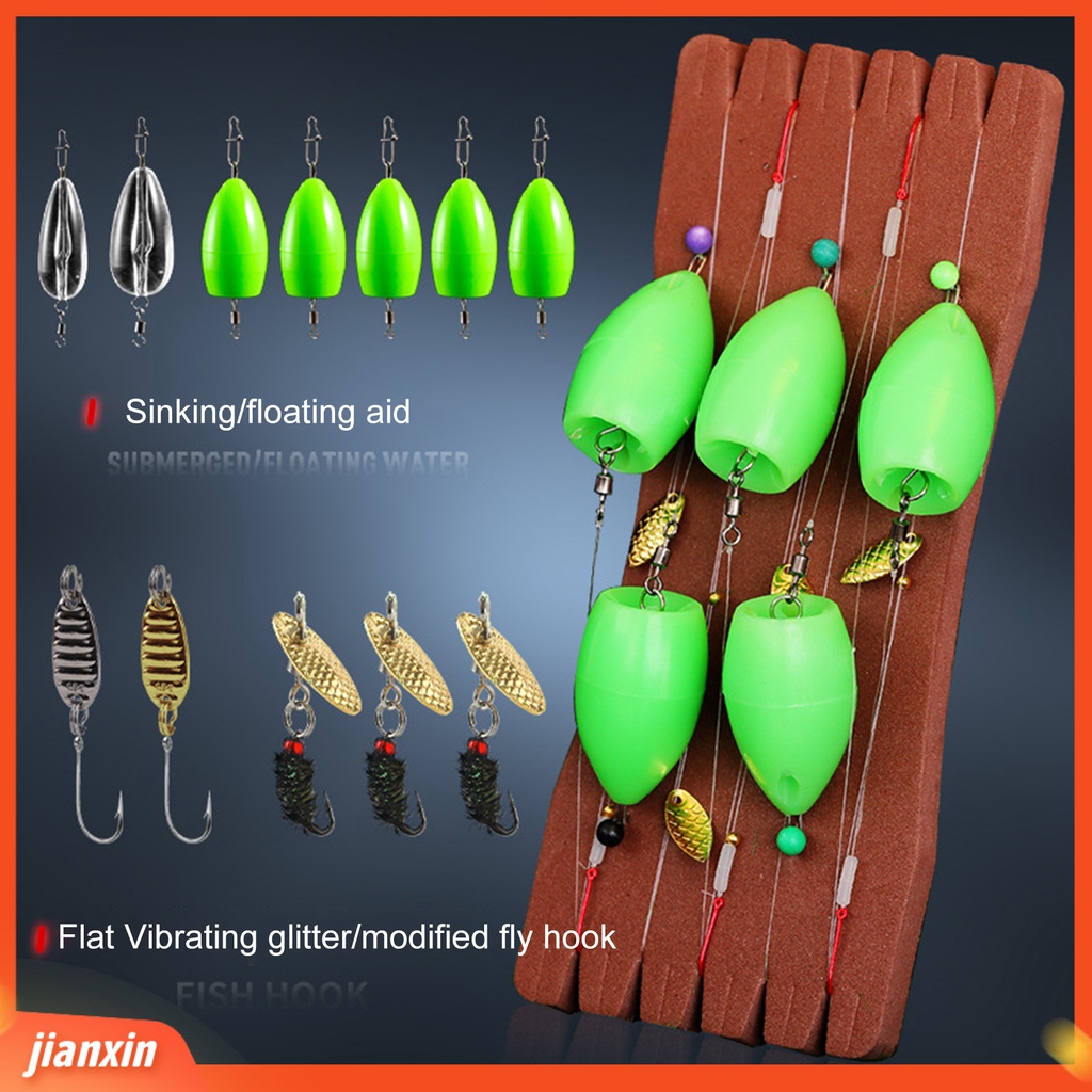 (In Stock) 1set Pemikat Pancing Set Penembus Tinggi Tidak Mudah Mengeluarkan Tajam Kait Angling Berputar Payet Sendok Memikat Memancing Aksesoris