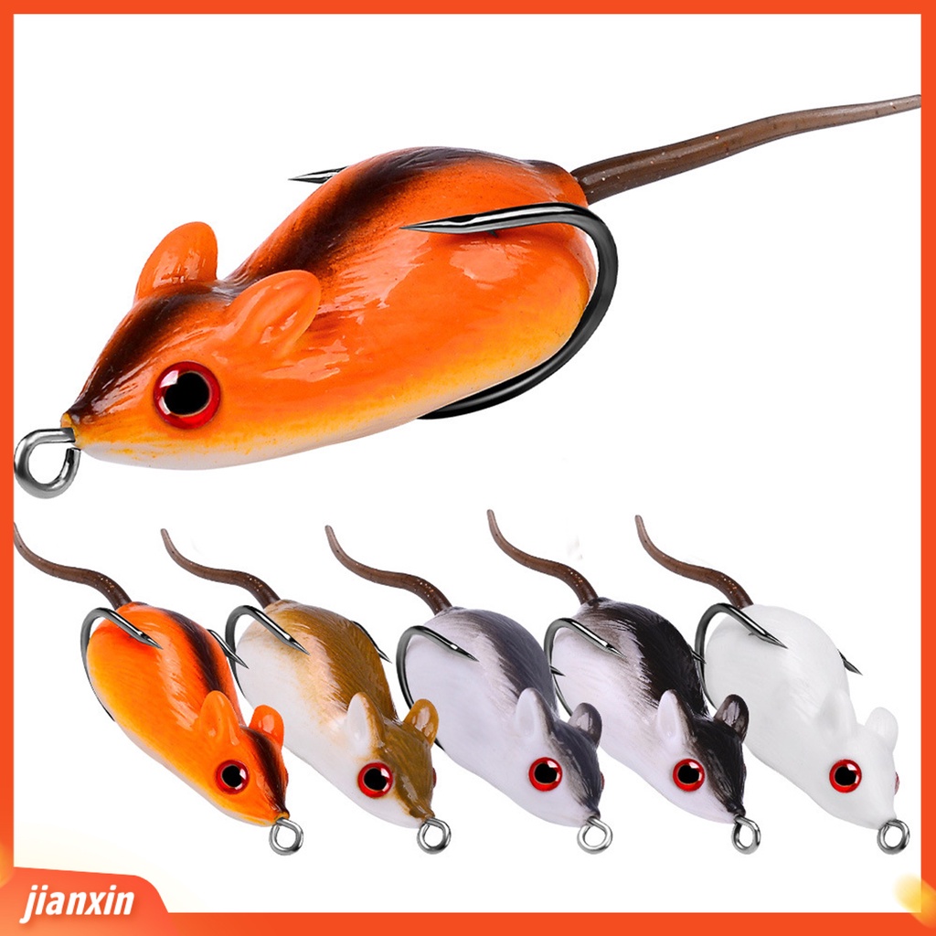 (In Stock) 5cm 9g Silikon Umpan Tikus Fleksibel Tajam Kait Umpan Tikus Dengan Kait Ganda Aksesori Memancing