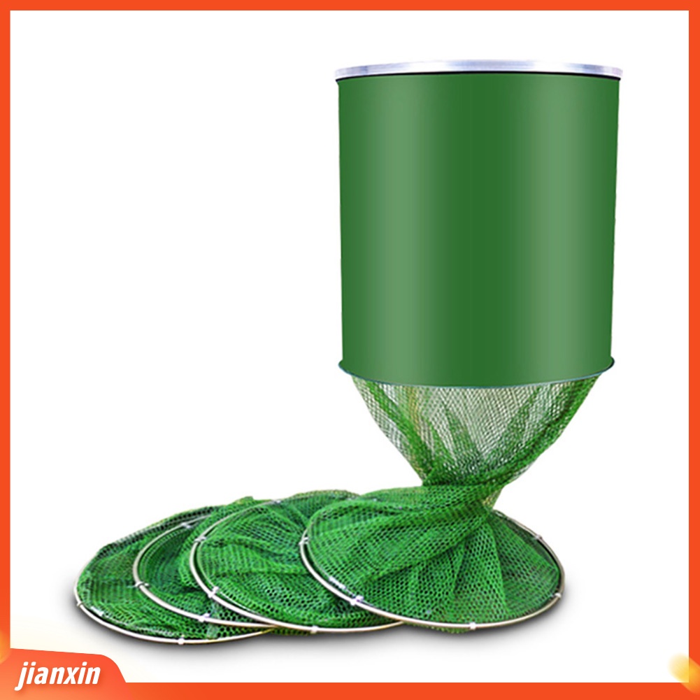 (In Stock) 2m /2.5m Collapsible Nylon Stainless Steel Penangkap Ikan Jaring Perangkap Kandang Pancing Mesh Basket