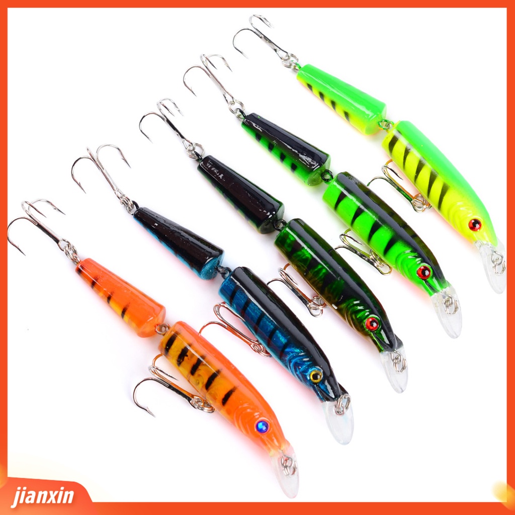 (In Stock) 5Pcs 9.2g 10.5cm Lure Bionic Menarik ABS Plastik 2segments Jointed Fishing Bait Tackle Untuk Memancing