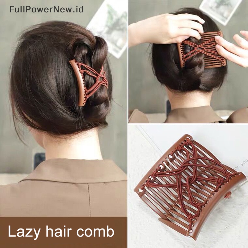 Power Vintage Kreatif Sisir Rambut Ajaib Tali Elastis Disc Hair Clip Untuk Wanita Hiasan Kepala ID