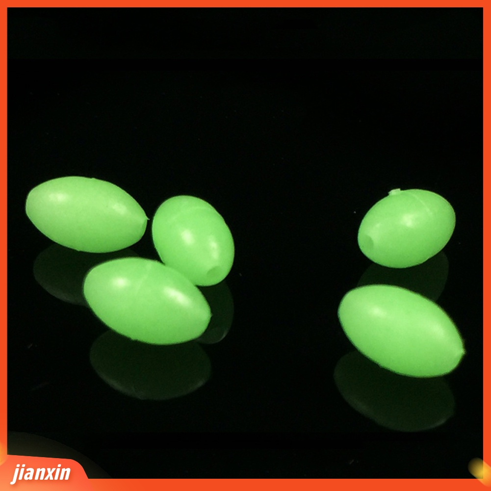 (in Stock) 100 Pcs Oval Bercahaya Glow in Dark Rig Beads Sea Fishing Lure Floating Tackles