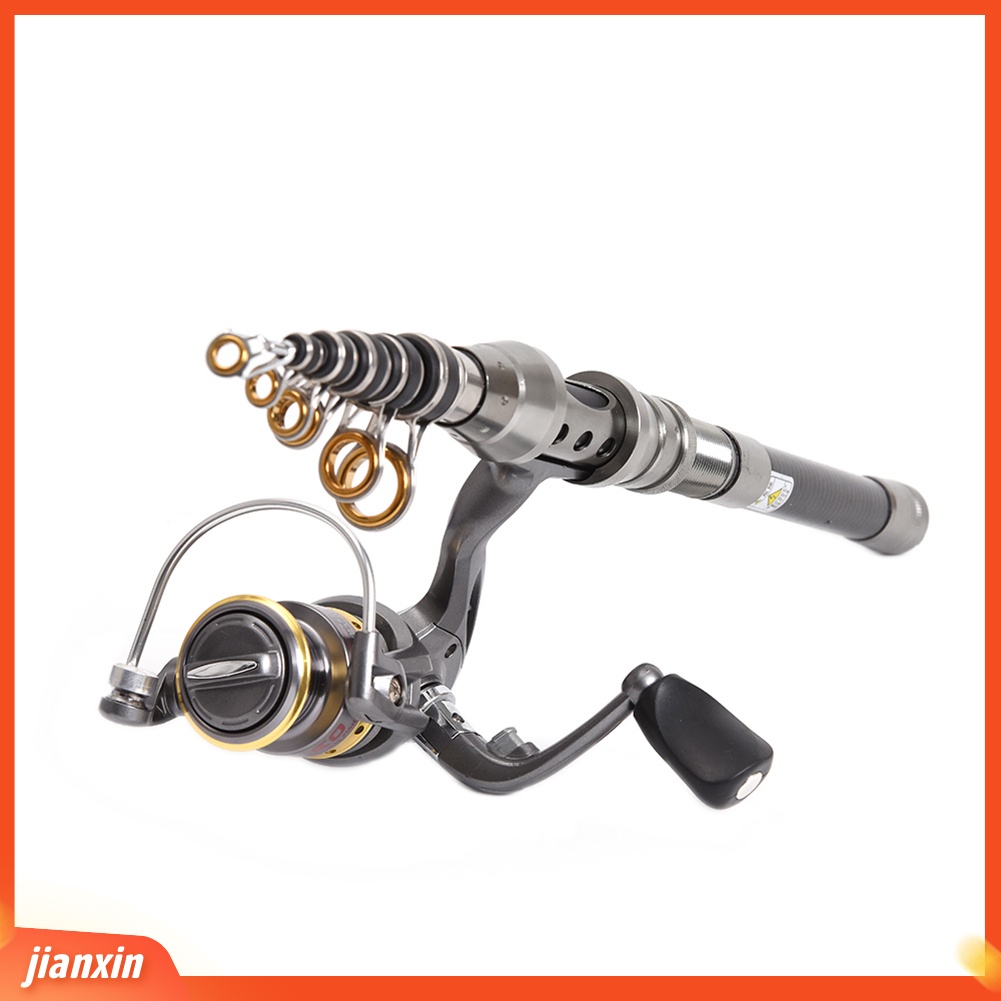 (In Stock) Telescopic Joran Pancing Spinning Reel +Line+Lures Hooks Combo Full Kit Dengan Tas