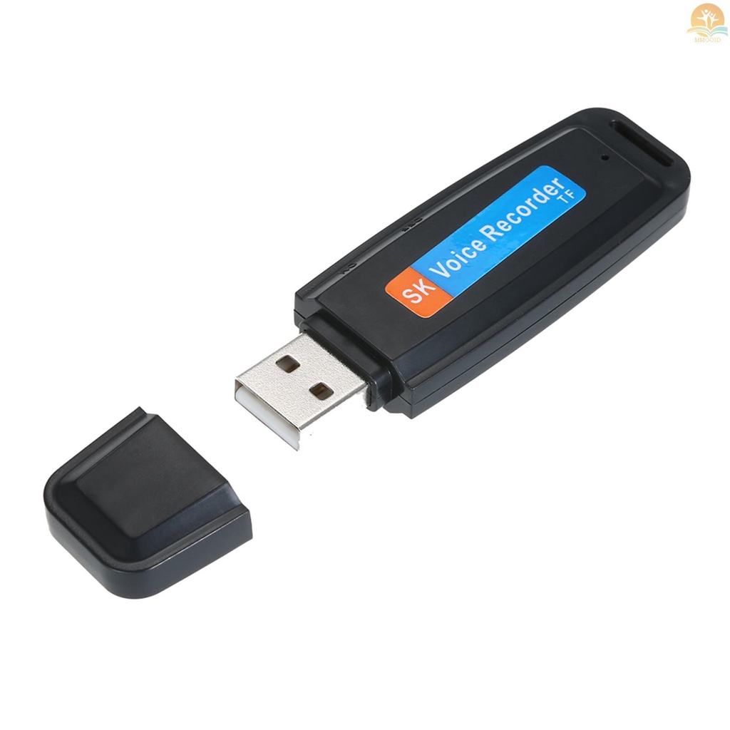 In Stock Perekam Suara Mini Portable USB Rechargeable U-Disk Recorder Penyimpanan Rekaman Satu Tombol Mendukung Kartu TF 1-32G Untuk Meeting Interview Kuliah