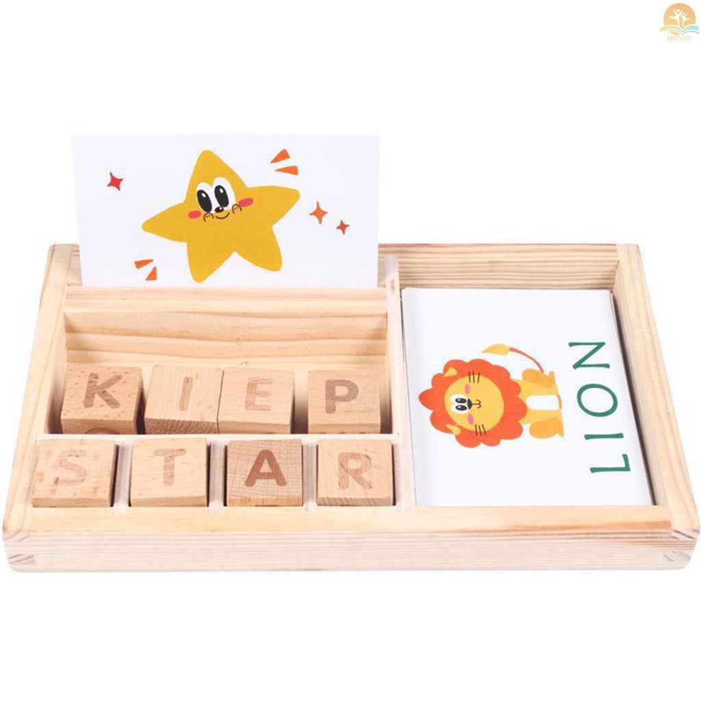 In Stock Permainan Kata Ejaan Kayu Permainan Huruf Permainan Alfabet Permainan Belajar Montessori Puzzle STEM Mainan Edukasi Dini Untuk Usia 4-6th Anak Laki-Laki &amp; Perempuan