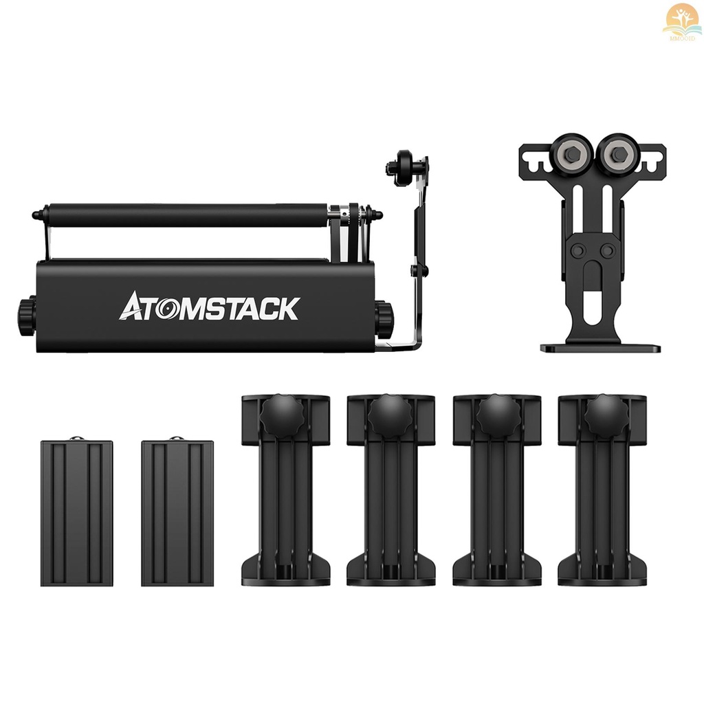 In Stock ATOMSTACK R3 PRO Roller Untuk Benda Tidak Teratur Silinder Dengan360° Sumbu Ukir Putar 8penyuaian Sudut Penyangga Frame Grafir Diameter Sekecil 4MM Kompatibel