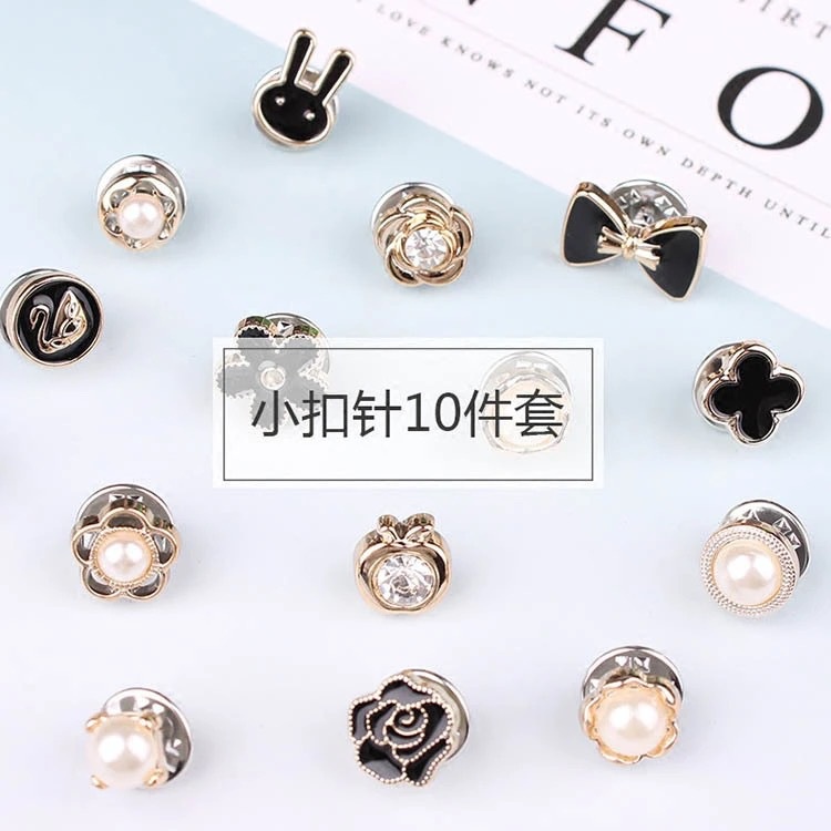 5 / 10 PCS Bros Pin Wanita Model Invisible Tanpa Kancing Dapat Dilepas Untuk Pakaian Sweater Mini Pin Baju Pin Aksesoris Hijab Terbaru Berbagai Bentuk isi 10 pcs