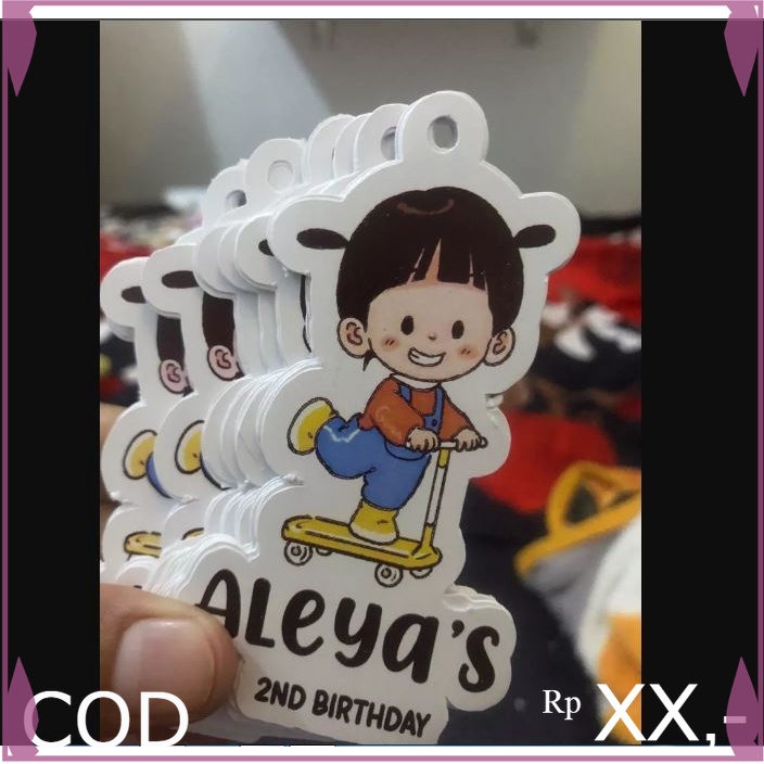 

(20pcs) Tag GIRL Tag Hampers Ulang Tahun Anak Gantungan Custom Cutting DIE cut Toko