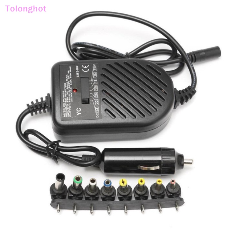 Tolonghot&gt; 80W DC Charger Mobil Laptop Notebook Adapter Adjustable LED Auto Power Supply 8colokan Yang Dapat Dilepas Charger Komputer Dengan Baik