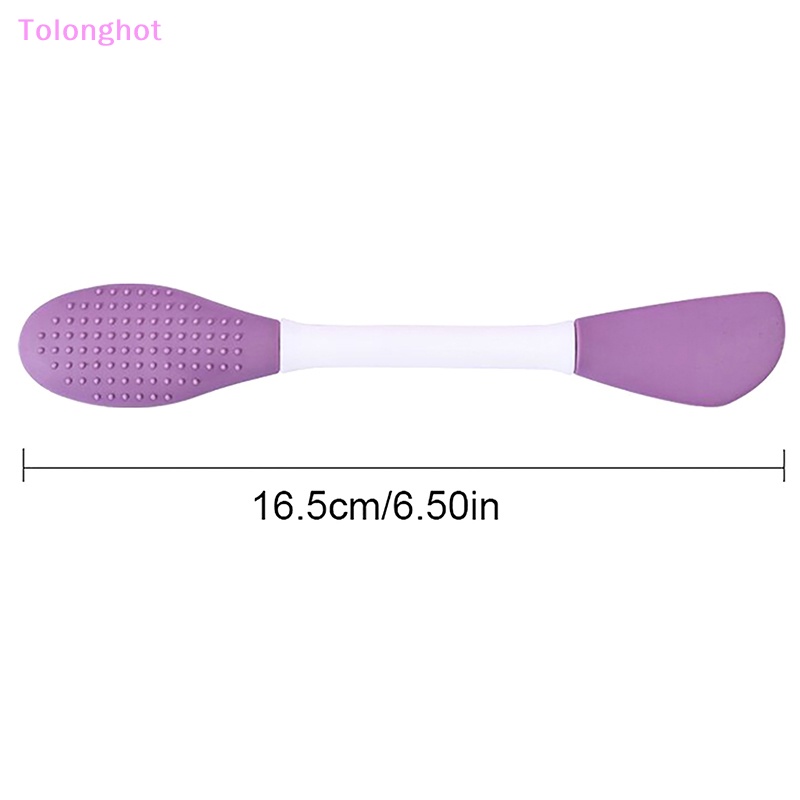 Tolonghot&gt; 1Pc Sikat Masker Wajah Silikon Kepala Ganda Pijat Wajah Sikat Pembersih DIY Mud Film Scraper Facial Brush Care Tool well