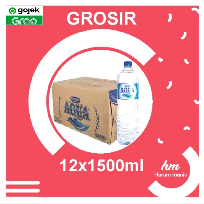 

Aqua air mineral 1500ml botol besar 1 dus isi 12