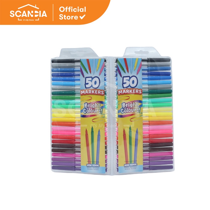 

SCANDIA Spidol Colour Markers 50 Pcs/Pack (SE0001)