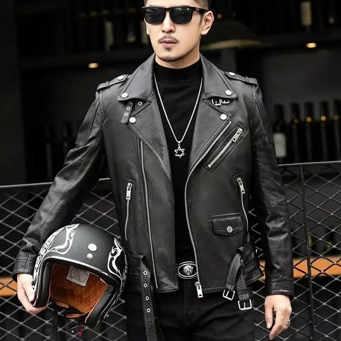 jaket kulit pria asli jaket kulit domba garut jaket kulit ramones original dari kulit asli domba /ja