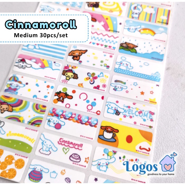 

Cinnamoroll MEDIUM Name Sticker Label nama waterproof Stiker Sanrio