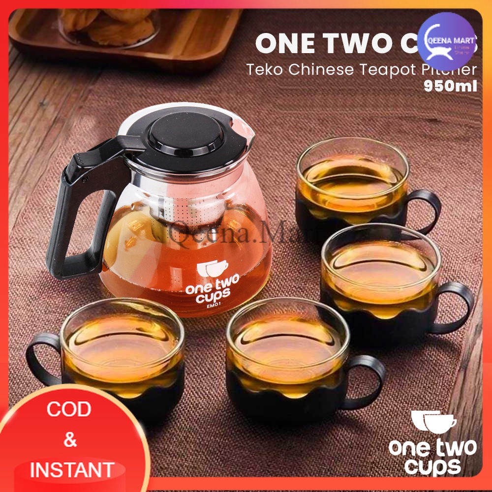 Teko Chinese Teapot Pitcher 950ml with 4 Gelas - EM01