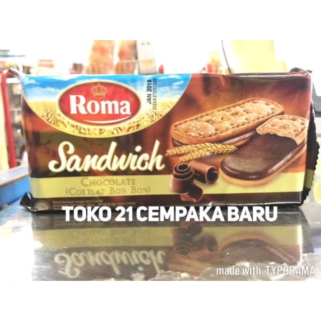 

Roma Sandwich Chocolate 216g | Roma Coklat Cokelat Bon Bon Biskuit