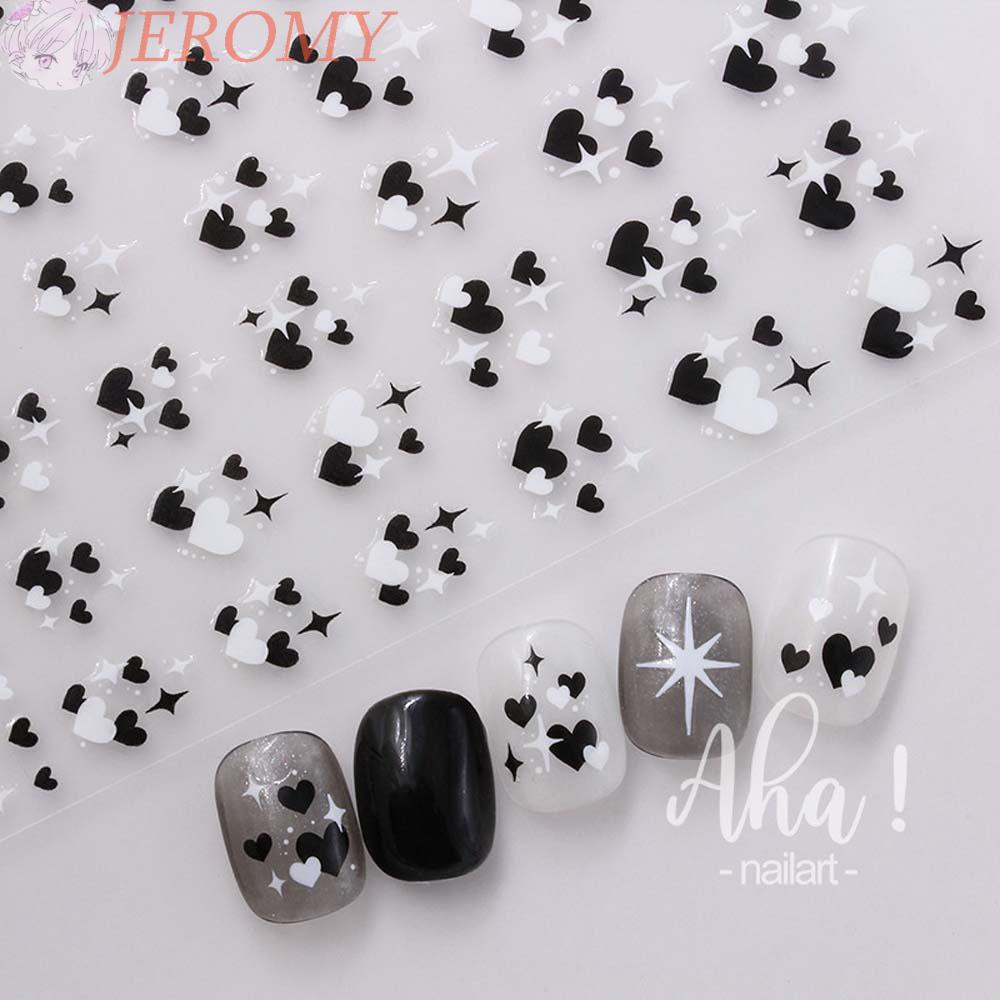 Jeromy Heart Stiker Kuku Wanita Musim Panas Bintang Berongga Hati Korea Nail Art Nail Art Dekorasi