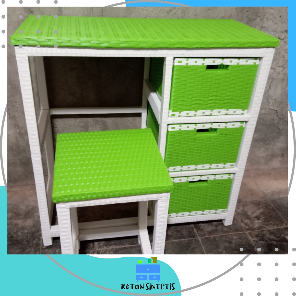 Meja Belajar Anak Rotan Sintetis