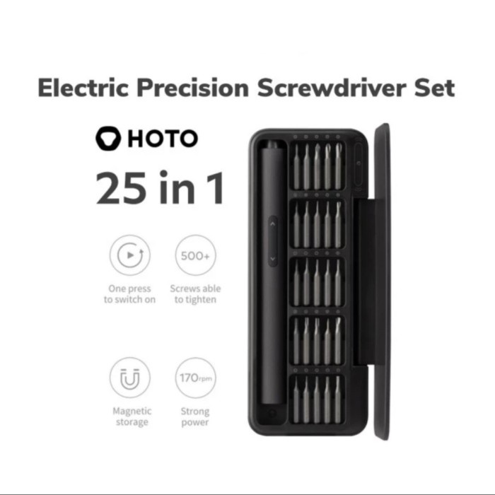 Hoto Electric Precision Screwdriver Set 25 in 1 obeng listrik