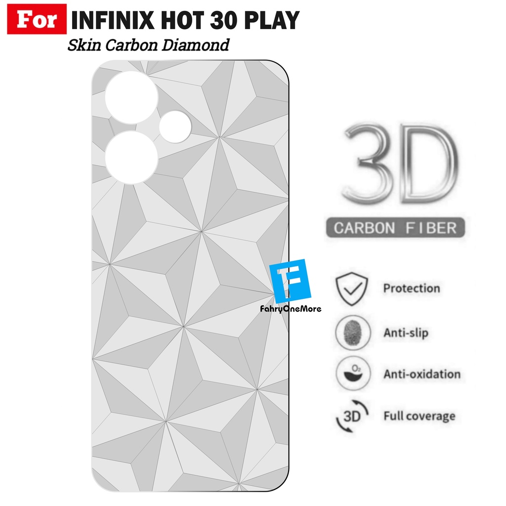 Skin Carbon Infinix Hot 30 Play NFC Garskin Motif Diamond Belakang Handphone