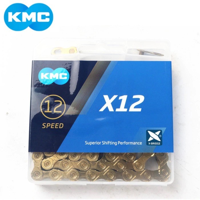 Rantai Chain KMC X12 Full Gold 12 Speed Emas Sepeda Shimano SRAM