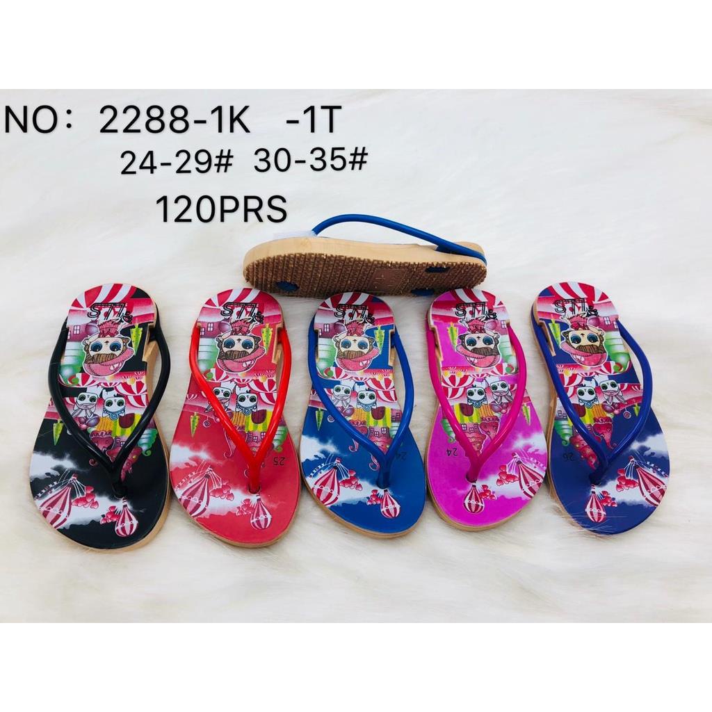 Sandal Jepit Anak Tali Polos Karakter LOL Simple Lucu import lls no-2288-1T 30-35