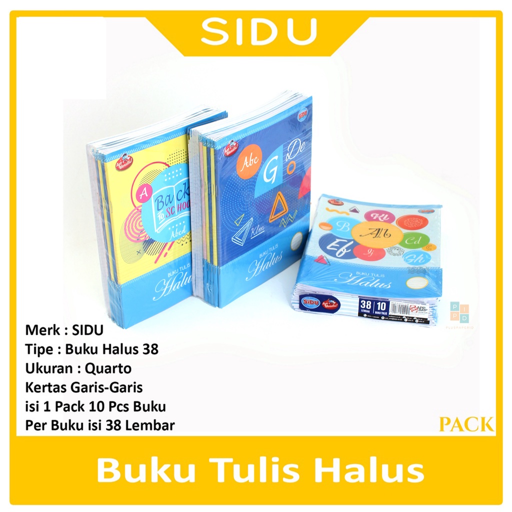 

SIDU - Buku Tulis Halus Garis Tiga 38 Lembar - Pack