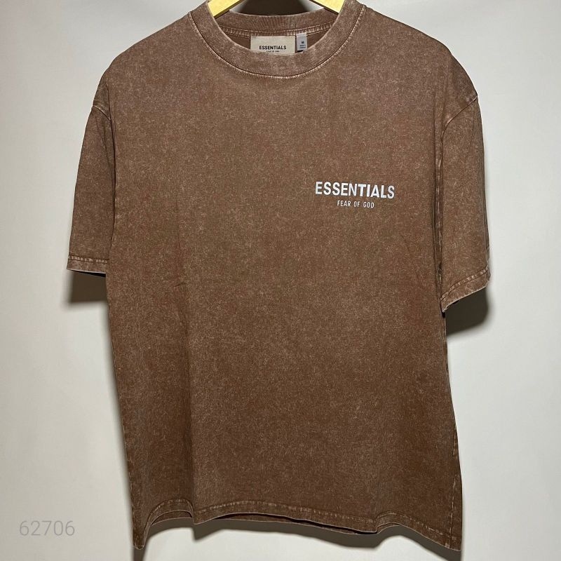 Vs Tshirt Essentials FOG Fear Of God Waxed Brown Tee SKU9