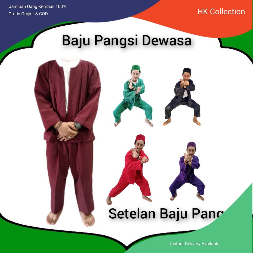 SETELAN BAJU PANGSI BETAWI I BAJU SILAT BETAWI I PAKAIAN ADAT BETAWI I SETELAN BAJU PANGSI