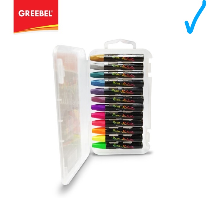 

crayon metalik pensil warna alat lukis 12 greebel -