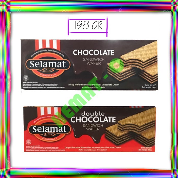 

SELAMAT Double Chocolate Wafer/Biskuit Sandwich Cokelat 145g