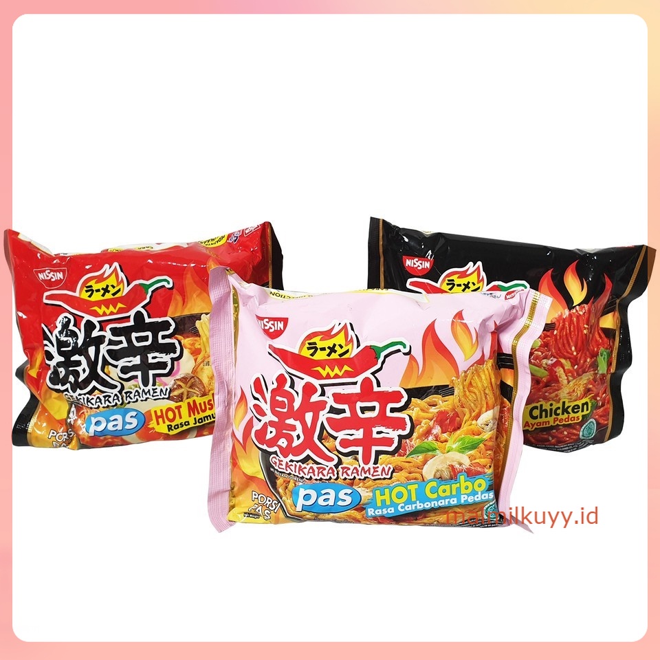 

NISSIN GEKIKARA RAMEN PAS JEPANG HALAL HOT CARBONARA HOT JAMUR PEDAS AYAM CARBO MIE INSTAN MAKANAN RINGAN CEMILAN ANAK MI INSTANT MUSHROOM CURRY YAKISOBA TORIKARA ALL VARIAN NOODLE