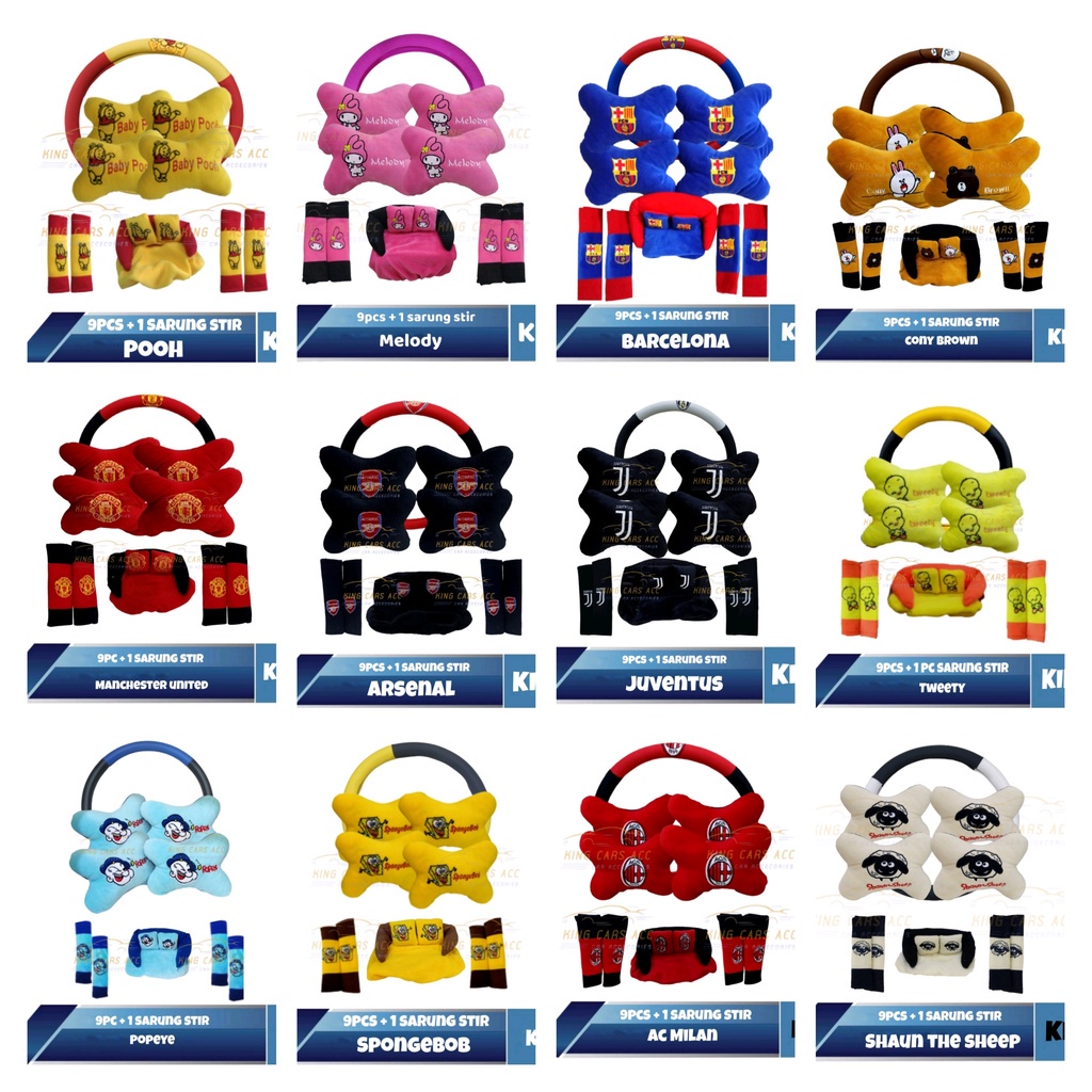 nada- Set Bantal Mobil 10pcs karakter MURAH