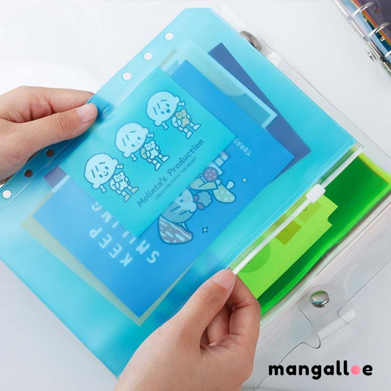 

Frosted PVC Ritsleting Tas Traveler Notebook Organizer Buku Lepas -MG