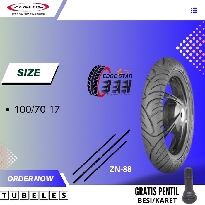 BAN ZENEOS ZN88 100/70 Ring 17 Tubeless FU new , Supra , Karisma