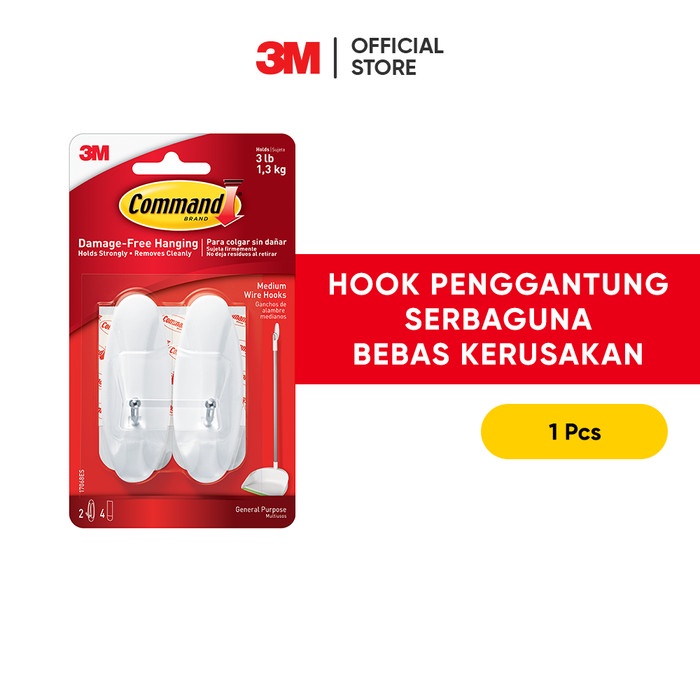 [NEW] Command 3M Gantungan Medium Wire Hook dengan Perekat Kuat 17068