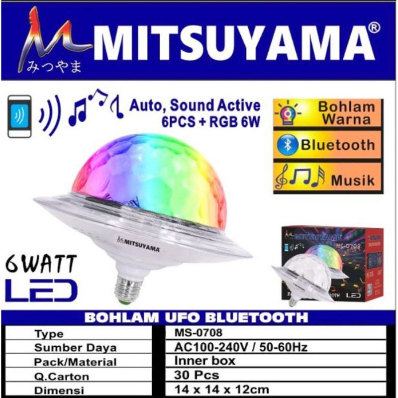 ELEKTRONIK LAMPU BOHLAM SPEAKER BLUETOOTH UFO LAMPU DISCO DISKO LAMPU HIAS LAMPU KAMAR LAMPU PESTA