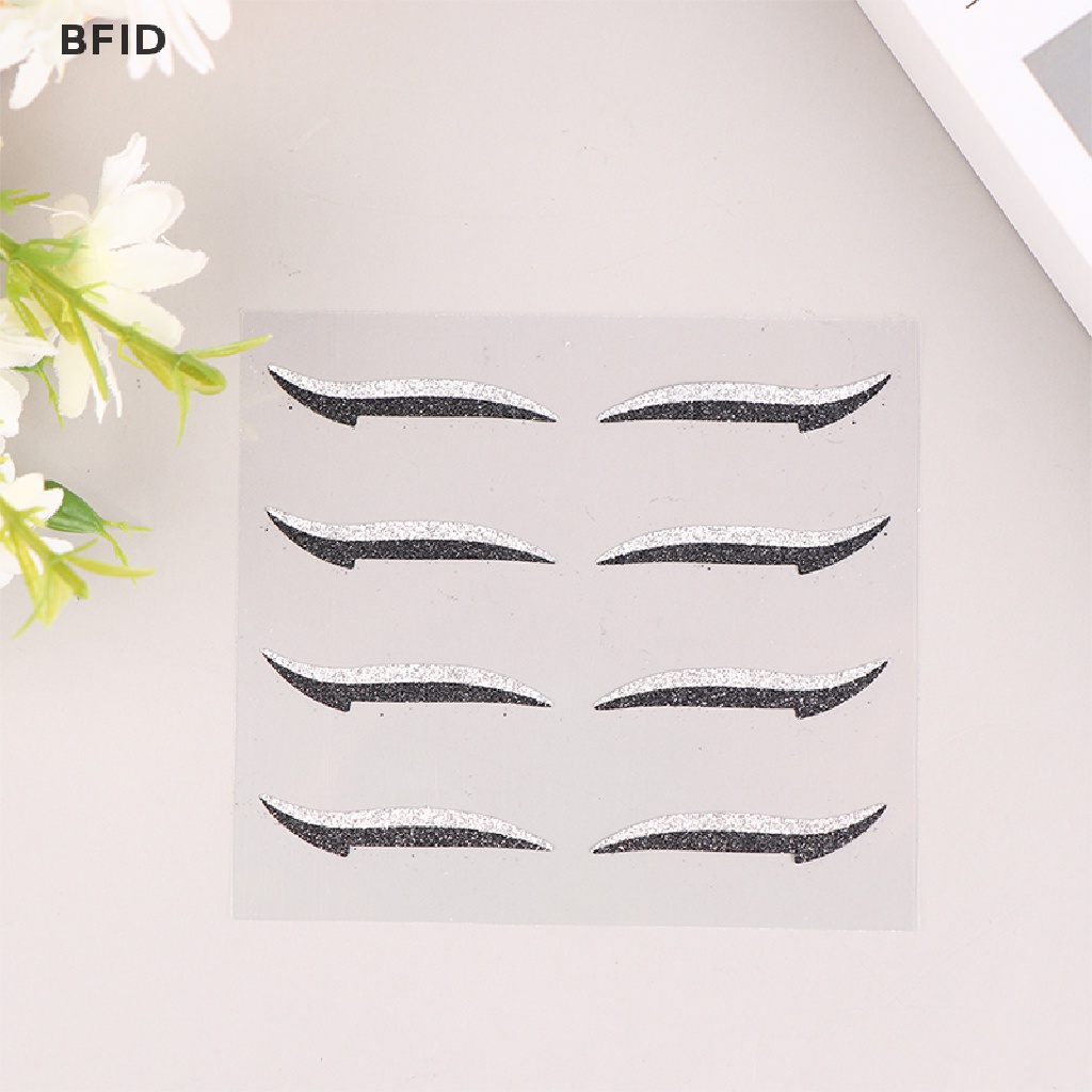 [BFID] 4pasang 3D Bulu Mata Palsu Glitter Eyeliner Set Self Adhesive Eyelid Patch [ID]