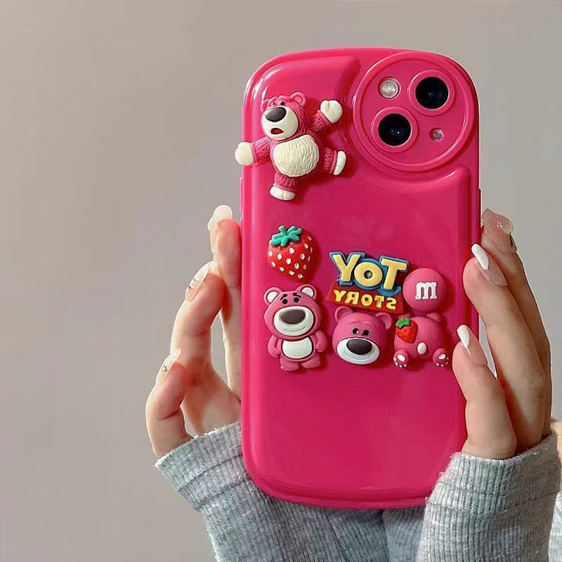 So Cute Pink LOTSO Air Cushion Soft Case IP IPhone 6 6S 7 8 14 + Plus SE 2020 X XR XS 11 12 13 Pro Max Cute Duck Strawberry Bear Phone Case City Girl