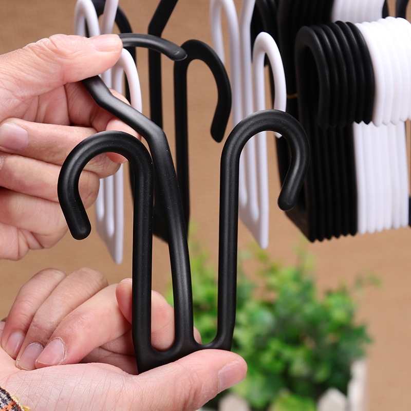 [Harga Grosir] Barang Hemat Tempat Rak Gantung Bantalan Kuat Organize Alat Dua Slot Cepat Kering Rak Sepatu S-shaped Anti-slip Storage Hook Windproof Scarf Key Hat Hanger