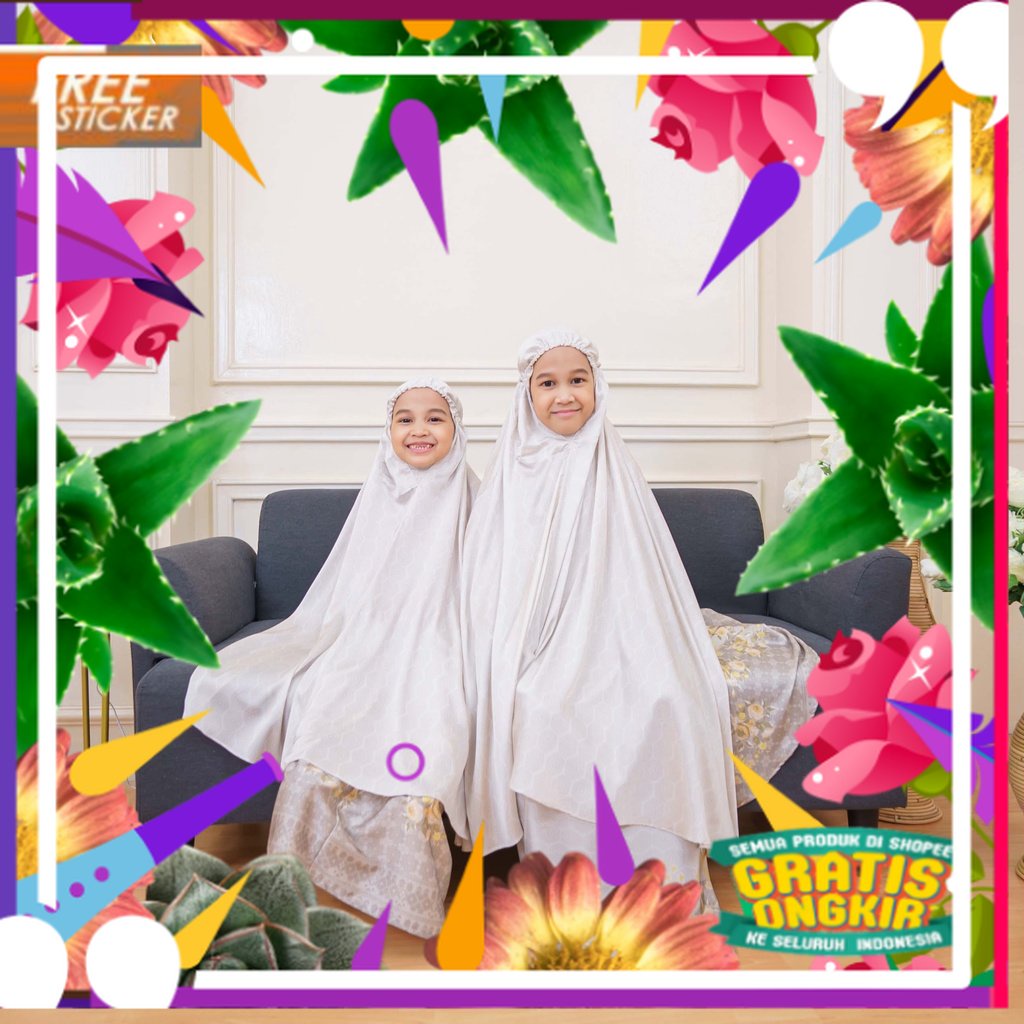 MUKENA LAKEYA KIDS SARADA SERIES COCOA ALLSIZE BY OKI SETIANA DEWI/ solat sholat ied idul adha