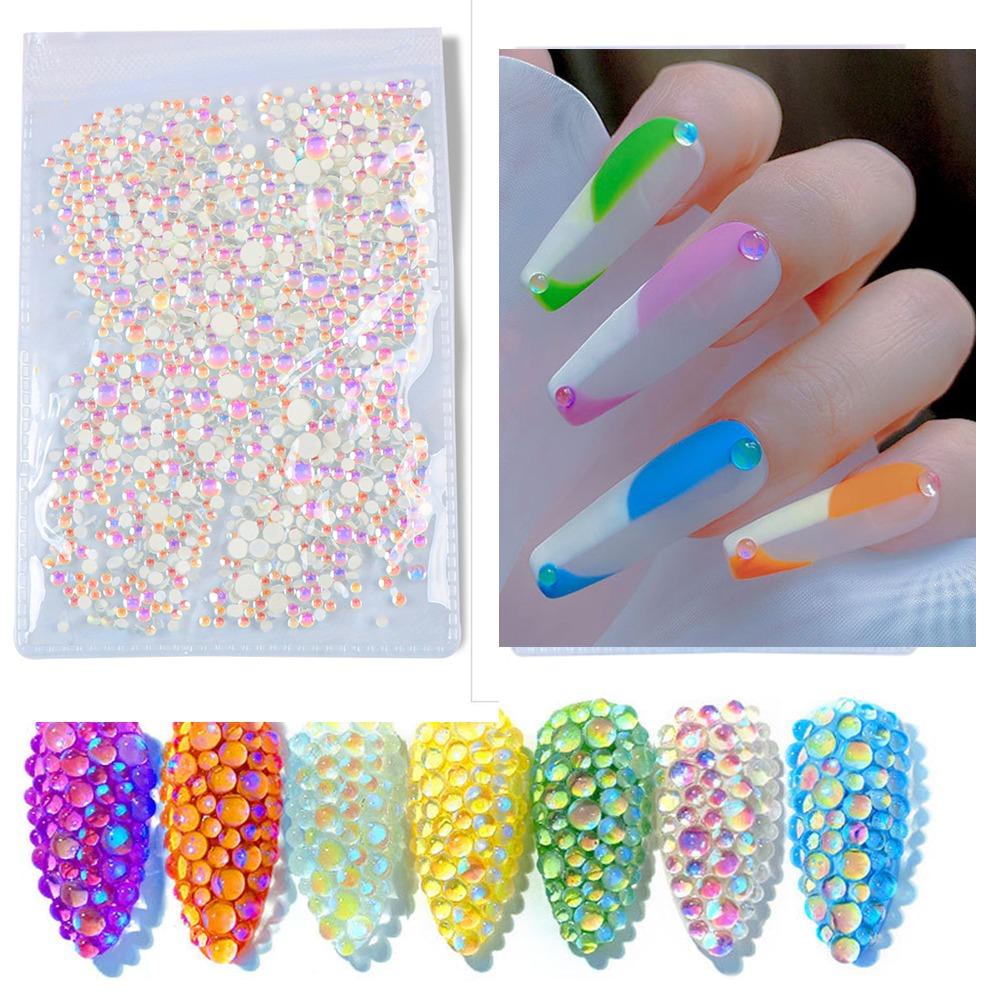 Fishstick Flat Back Rhinestone 3mm Warna Permen Bling Untuk Diy Nail Art Kaca Berlian Imitasi