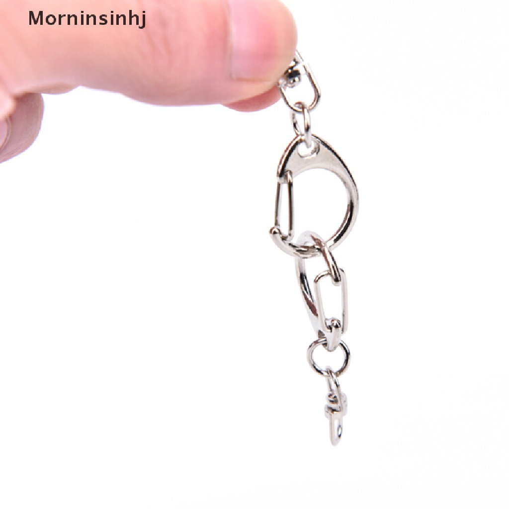 Mornin 10 Pcs DIY Dipoles Perak Keyring Keychain Split Ring Pendek Rantai Key Rings id