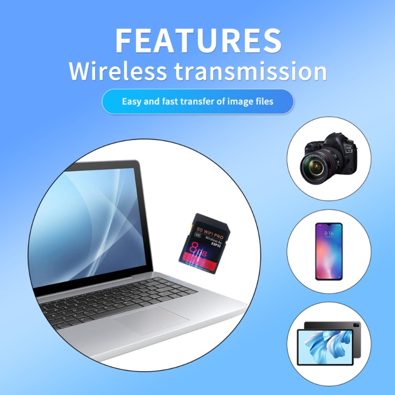 Zzz 3D Printer Aksesori SD WiFi PRO Pembaca Kartu Memori Nirkabel Kecepatan Tinggi ESP32 Master Control Dengan Kartu 8GBSD