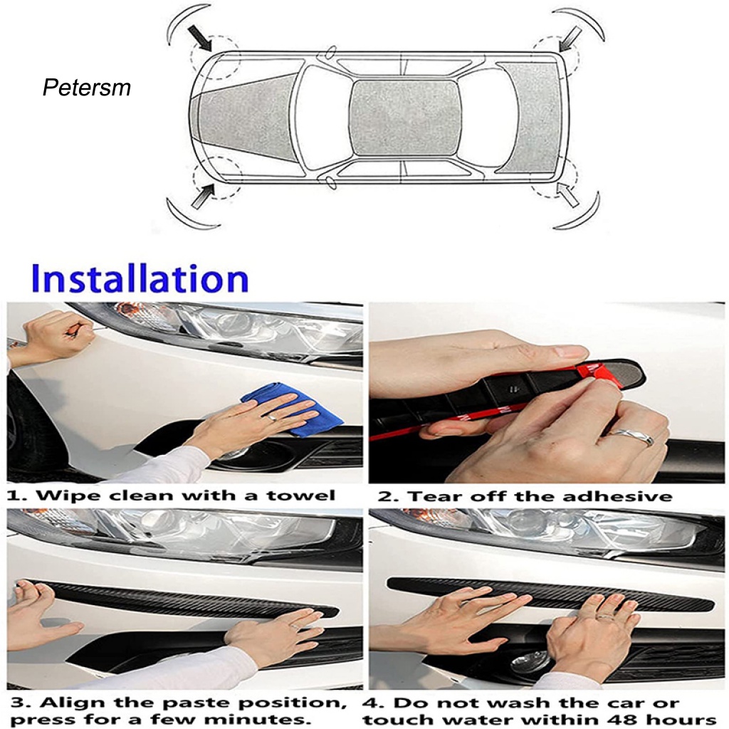 Pp 2Pcs Strip Anti Gosok Nyaman Untuk Mobil Styling Anti-Gosok Lis Strip Pelindung