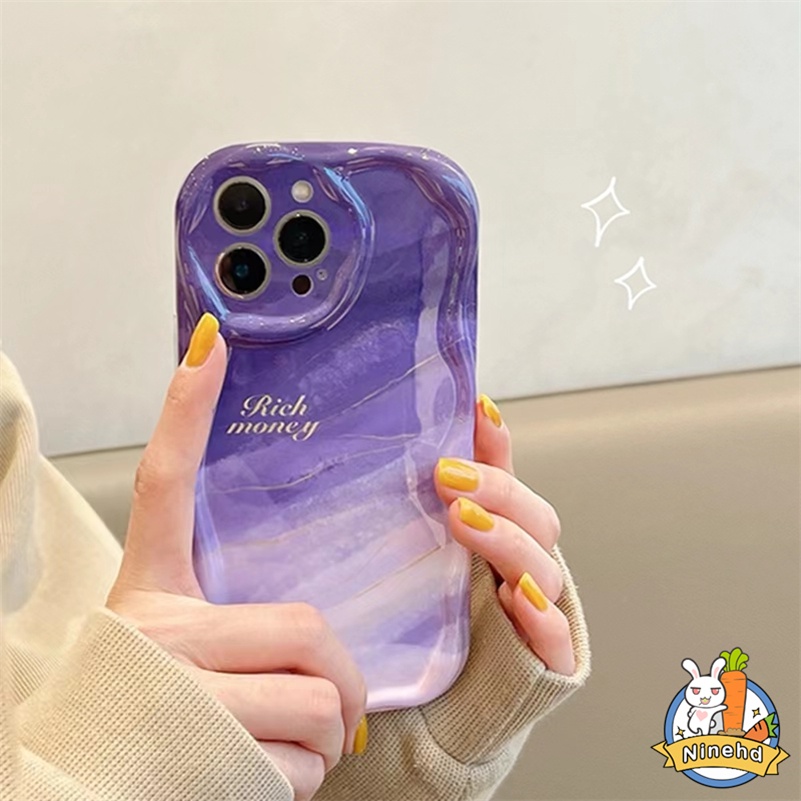 IPHONE Casing Kompatibel Untuk Iphone14 13 12 11 Pro Max X Xr Xs Max8 7 6 6s Plus SE 2020 Lensa Penuh Anti Drop Phone Case Premium Ungu Halo Dyed Soft Case Pelindung Cover