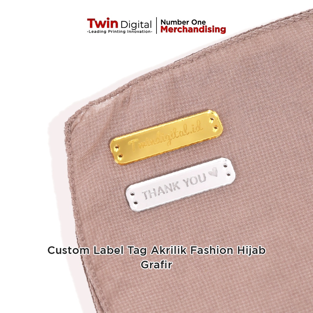 TERMURAH Custom Label Tag Akrilik Fashion Hijab Grafir - Label Tag Akrilik